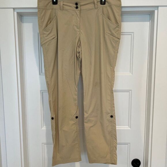 ExOfficio Women Size 12 Khaki Mid-Rise Camping Hiking Convertible Nomad Pants - Picture 1 of 6